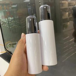 Storage Bottles 150ML White Cosmetic Skin Care Clean Alcohol Mister Spray Empty With Black Head