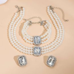 Short Jewellery Light Imitation Pearl Choker Neckchain Turquoise Beaded Ethnic Style Collar