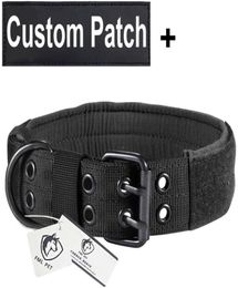 FML Pet Military Tactical Necklace Nylon Adjustable Personalised Dog Collar for Service Dogs Custom Patches Id Tag Training Y200513703412