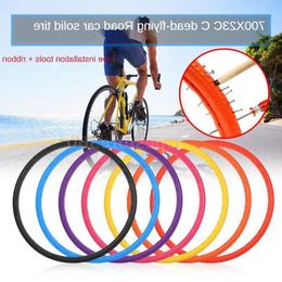 Bike Groupsets Solid Tyre 700x23C Road Cycling Tubeless Tyre Wheel Puncture proof Free inflatable Bicycle Tyres Accessories 230303 Iquei