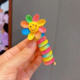 Kids curly phone line hair ties high ponytail non-damaging high elastic hair ties cute rubber band hair accessories