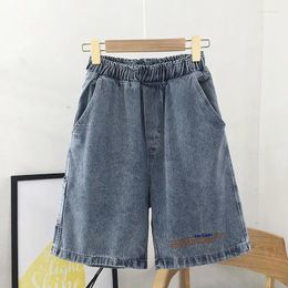 Women's Jeans Denim Shorts Summer Female Fashion Casual High Waist Wide Loose Streetwear Baggy Q389
