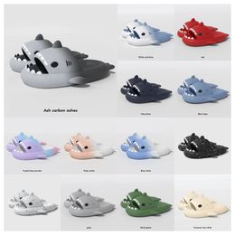 Top Luxury Slippers Sommer 2024 Designer Hai Slider Männer Frauen rutschblau Memory Foam Sandalen Weiche dicke Kissen Slipper Wolke Innen im Freien