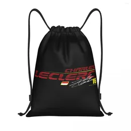 Storage Bags Custom Charles Leclerc 16 Drawstring Bag Women Men Foldable Gym Sports Sackpack Sport Racing Car Shopping Backpacks