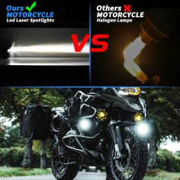 Motorcycle LED Spotlights Headlamp Car Headlight Bulbs Auto Lamp Projector Lens Dual Colour Spot Fog Work Auxiliary Light