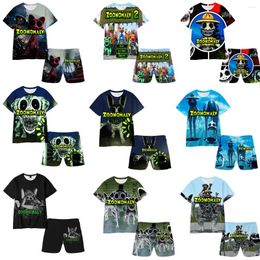 Clothing Sets 2pcs/set Zoonomaly Summer Children T Shirt Tee Pants Shorts Clothes Horror Game Abnormal Zoo Guard Anime Baby Boys Suits