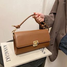 Shoulder Bags Solid Color Flap Crossbody Bag 2024 Fashion High Quality Pu Leather Women's Designer Handbag Lock Messenger