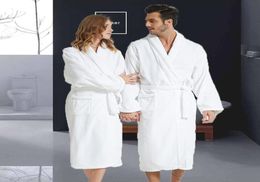 Men039s Sleepwear Men Bathrobe Cotton Towel Kimono Autumn Thick Warm Fleece Terry Long Robe El Spa Soft White Bath RobeMen0399617607