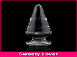 13 6 CM Super Big Size Glass Anal Plug Smooth Cone Crystal Glass Large Butt Plug Men Women Sex Toys Adult Sex Products 179011413058