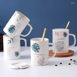 Mugs Coffee Creative Tazas De Cafe Cups Ceramic Cup With Lid Large Coffe Mug Tea Tumbler Bone China Reusable Tumblers
