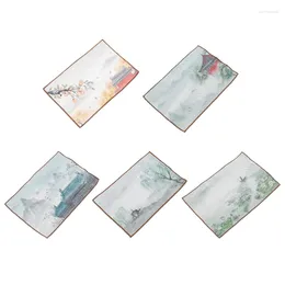 Tea Napkins Super Absorbent Set Pad Antique Mat Chinese Painted Thick Towel Dropship