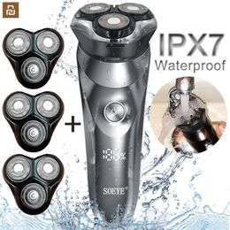 Electric Shavers Electric Shaver for mens electric shaver Smart razor for Beard timmer IPX7 waterproof Wet And Dry shaving machine Men Shaver Q240525