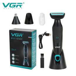 Electric Shavers VGR New Retro MENS Multi-functional 2-in-1 Shaver IPX4 Wash Nose Hair Shaver V-601 Q240525