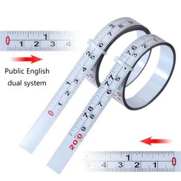 1m/2m Measuring Tape Workbench Ruler Self-Adhesive Tape Measure Inch & Metric Double Scale Miter Saw Track Tape Measure