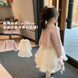 Clothing Sets Girls Outfit Jacket Dress Fashion Party Autumn Winter Toddler Girl Clothes Princess Mesh 2 3 4 5 6 7Yrs