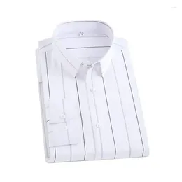 Men's Dress Shirts 2024 Boutique Bamboo Fibre Long Sleeved Striped Shirt Black/white/blue Business Wedding Party Lapel Top