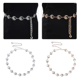 Belts Elegant Body Chain Metallic Fringed Moon Star Waist Belt Decorative Dress Party Accs Jewelry