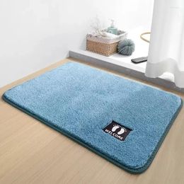 Carpets Bathroom Floor Domestic Toilet Anti-slip Fluffy Water Absorption Foot Mats Blue