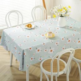 Table Cloth INS Small Fresh PVC Tablecloth Waterproof Oil-proof Student Desk Picnic Place Spread Tea Mat Blue