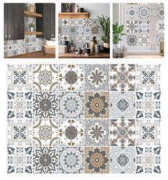 Wall Stickers 24pcs Backsplash Tile Peel Stick Sticky Waterproof Removable Floor Stair Decals For Bathroom Kitchen Decor8331417