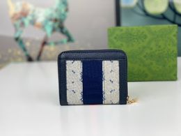 10A quality Designer bag credit card Genuine Leather Wallet 726503 Men Women mini Marmont Card holder zipper Pocket Money Bag coin Purses pouch Wallet with box Q#47