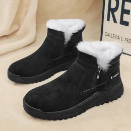 Men Boots winter snow boots Suede Warm Casual Shoes 2023 new outdoor Waterproof Ankle Boot Black High top Men's Shoes Footwear