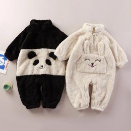 Clothing Sets Winter Baby Thicken Warm Soft Flannel Rompers Infant Boys Girls Cute Cartoon Panda Zipper Jumpsuits Born Sleepwear