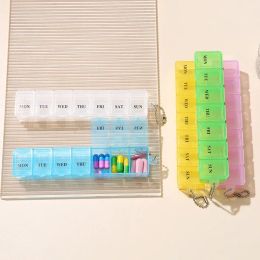 New 1pcs Weekly Pill Medicine Box 5 Colours Tablet Holder Storage Organiser Container Medicine Storage Independent Lattice Hot