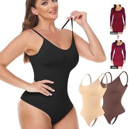 Waist Tummy Shaper Camisole Bodysuit for Women Tummy Control Slimming Shapewear Butt Lifter Seamless Sculpting Thong Body Shaper Tank Tops Corset Q240525