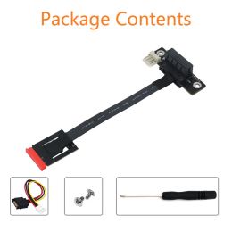 M.2 NGFF Dual Key A-E To PCI-E 1X 4X 8X 16X Adapter Convert Cable with 4Pin FDD Power Connector for PCI-E Tester Extender 270 °