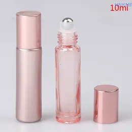 Storage Bottles 10ml Pink Thick Glass Roll Essential Oil Empty Perfume Bottle Roller Ball