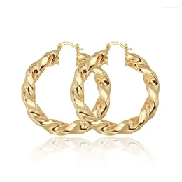 Hoop Earrings Vintage 18K Gold Plated Large Circle Hook Style Ladies Fashion Jewellery Accessories Wedding Birthday Holiday Gift