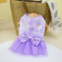 Dog Apparel Summer Dress Breathable Wedding Princess For Small Medium Dogs Teddy Chihuahua Skirts Pet