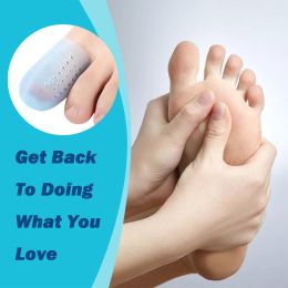 Pexmen 2Pcs Gel Toe Protectors Toe Caps Sleeves Provide Pain Relief for Corns Blisters and Ingrown Toenails Toe Covers