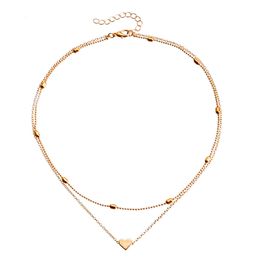 Herz minimalistische Pfirsich -Multi -Layered -Halskette für personalisierte kreatives Accessoires -Anhänger von Frauen mit Kragenkette peronalisierter Akzerie