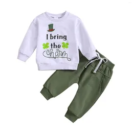 Clothing Sets Toddler Boys Girls Long Sleeve St.Patric.k's Day Letter Prints T Shirt Pullover 5t Winter Clothes Preemie Baby Stuff