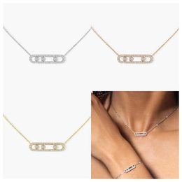 Pendant Necklaces S925 Sterling Silver Three Diamond Necklaces Elegant Fashion Light Luxury Jewellery Wedding Party Gift Q240525