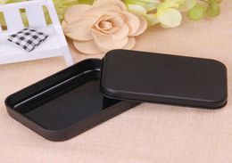 Rectangle Tin Box Black Metal Container Tin Boxes Candy Jewellery Playing Card Storage Boxes Gift Packaging ZA48307389575
