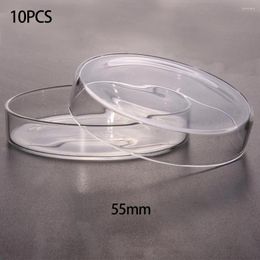 55mm Clear For Cell Instrument Sterile High Quality Fragile Crisp Lab Supply Petri Dishes 10pcs Polystyrene Affordable