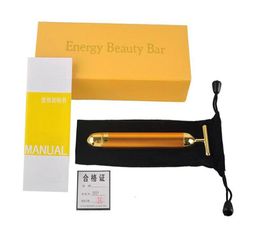 Energy Beauty Bar 24K Gold Pulse Firming Massager Facial Roller Massager Derma Skincare Wrinkle Treatment Face Massager with box9961787