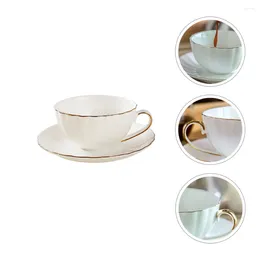 Cups Saucers 1 Set Coffee Cup With Saucer Bone Porcelain Mug Tea And Kit