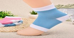 Men039s Socks 1 Pair Gel Heel Fashion Foot Skin Care Protectors Treatment Smooth Blue Pink9813474