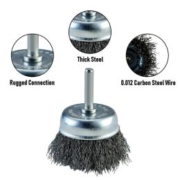 6Pcs Set Wire Brush Wheel Cup Brush Set for Drill Dremel Rotary Tool Wire Brush Abrasive Tool Brass Coated Polishing