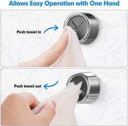 Kitchen Towel Hook Towel Plug Holder Free Punch Round Self Adhesive Towel Holder Towel Dish Towel Rack Kitchen Bathroom Tools