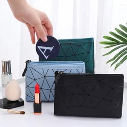 Storage Bags Waterproof Cosmetic Bag Fashion PU Leather Coin Purse Makeup Organizers Large Capacity Travel Wash Toilet