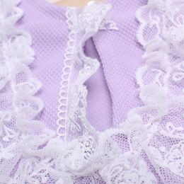 Ylsteed Newborn Lace Jumpsuit Hat Set Violet Infant Picture Outfits Baby Photo Props Baby PhotoShoot Props