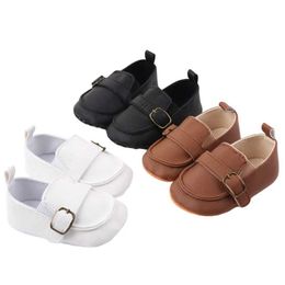 First Walkers Babys First Walk 1 Pair Baby Girl Boy Baby Cute Fashion Solid Shoes Pea Shoes PU Leather Baby Shoes Soft Sole Preschool d240525