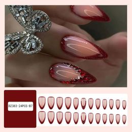 False Nails Pointed Head Almond Fake Fashion Wearable Manicure Full Cover Press On Nail Tips Girl