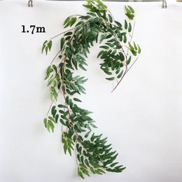 Decorative Flowers 170cm Fake Eucalyptus Rattan Artificial Plants Vine Green Willow Leaf Silk Ivy Wall Hanging Garland For Home Wedding