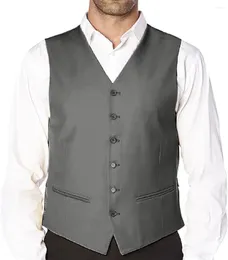 Men's Vests Suit Vest Sleeveless Business Casual Single Breasted For Men Work Wear Male Clothes Gilet Formal Working Summer